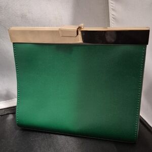 Ann Taylor Green Fabric with Gold Logo